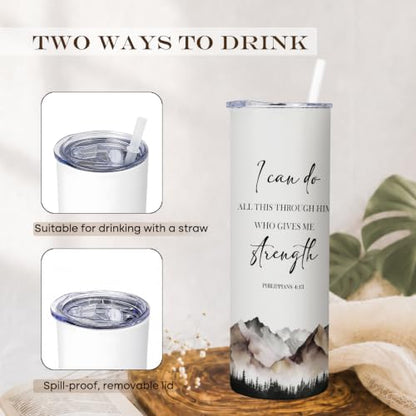 Christian Mountain Landscape 20oz Travel Coffee Mug Tumbler - color: ican