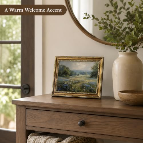 Framed Wildflower grassland Canvas Wall ArtFarmhouse Artwork 10x8 Inch - color: Framed Wildflower grassland 36, size: 10"L x 8"W