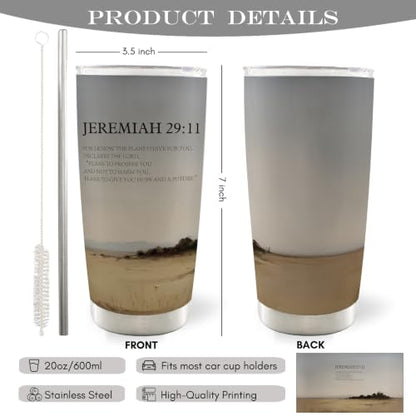 Christian Desert Landscape 20oz Travel Coffee Mug Tumbler - color: IKNOW