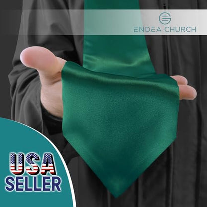Premium Choir Traditional Stole - Solid Color - Satin - Unisex - color: Emerald
