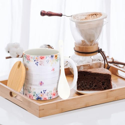 Remerry 6 Pcs Christian Women Bulk Gifts 12 oz Religious Coffee Mugs Cups Vintage Floral Ceramic Bible Verse Mugs with Lid Spoon for Sunday School Teachers Nurses Church Women Group Gifts(Spanish) - style: Spanish