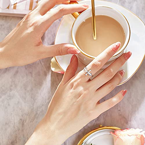 DAOCHONG 925 Sterling Silver CZ Infinity Cross Ring Inspirational Jewelry - color: CZ infinity cross