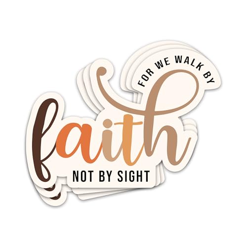 3PCs Walk By Faith Not By Sight Sticker Inspirational Faith Christian Sticker Scripture Religious Bible Verse Waterproof Vinyl Stickers Jesus Decals for Laptop Water Bottle Journal Phone 3x2.1 Inches