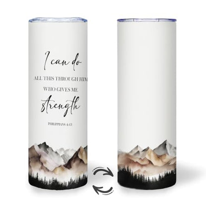 Christian Mountain Landscape 20oz Travel Coffee Mug Tumbler - color: ican