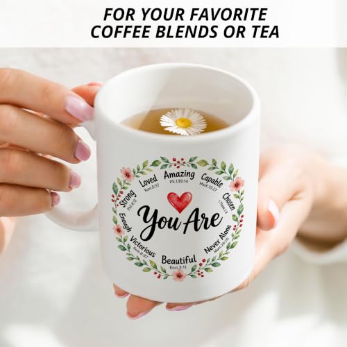 Christian Inspirational Mug, You Are Bible Verse Coffee Cups Ceramic - color: Christian-6