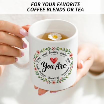 Christian Inspirational Mug, You Are Bible Verse Coffee Cups Ceramic - color: Christian-6