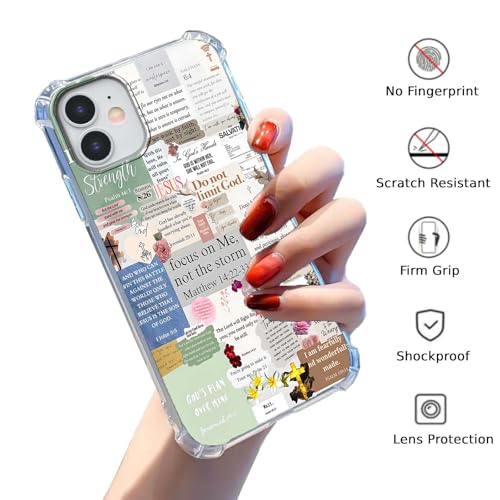 Christian Quotes Aesthetic Vintage Jesus Bible Verse Collage Pattern,Soft TPU Bumper Case for iPhone 12/12 Pro,#2 - color: Bible 2, size: iPhone 12/12 Pro