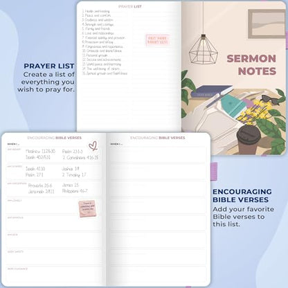 Clever Fox Bible Study Journal, Guide, Supplies for Women A5 Periwinkle - color: Periwinkle, size: A5 (5.8'' x 8.3'')
