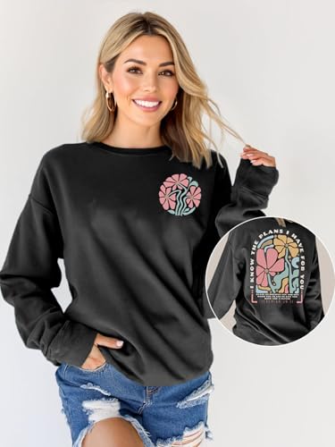 Christian Sweatshirts for Women Jesus Faith Pullover Long Sleeve - color: D-dark Grey, size: Medium