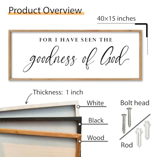 SRSZHIYUE I Have Seen the Goodness of God Wall Art, 40 x 15 Inch, Wood - color: For I Have Seen The Goodness (Wood), size: 40"L x 15"W