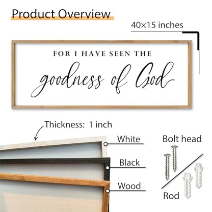 SRSZHIYUE I Have Seen the Goodness of God Wall Art, 40 x 15 Inch, Wood - color: For I Have Seen The Goodness (Wood), size: 40"L x 15"W