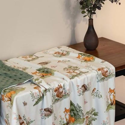 Fleece Baby Blankets for Girls & Boys, Infant Toddler Blanket - color: Sage Green Jungle Animals