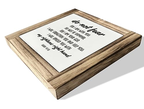 Christian Sign, Box Wood Plaques Desk Décor, Decorative Table Sign, Christian Scripture Wood Plaque, Rustic Home Decor, Inspirational Christian Gift, Isaiah 41:10 - Do Not Fear For I am With You Sign - color: Style8