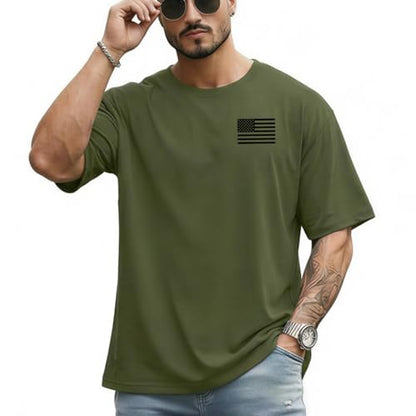 Men's Jesus Christian Shirts Christ America Flag Casual Tops - color: Green-one Nation Under God, size: XX-Large