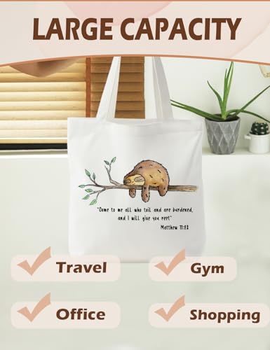 Bible Bags for Women, Christian Tote Bag, Gifts for Christian Women - color: Matthew 11:28