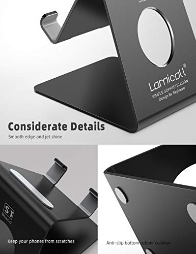 Lamicall Cell Phone Stand, Phone Dock: Cradle, Holder, Stand for Office Desk - Black - color: Black