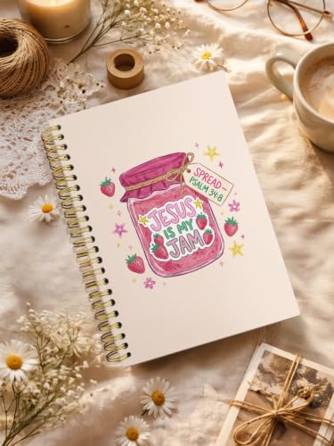 Strawberry Jesus Christian Notebook Journal for Women 5.5x8.3 - color: jesus is my jam