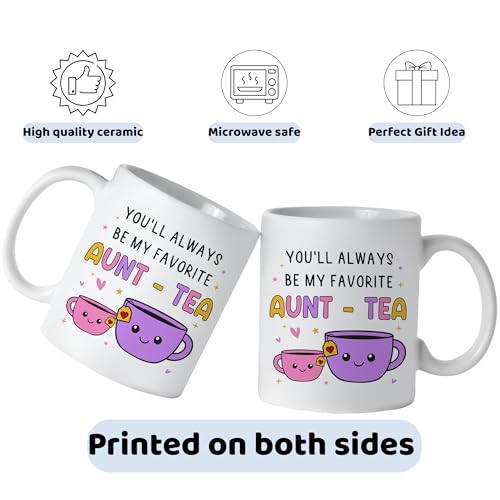 Gifts For Aunt, Auntie My Favorite Aunt-tea Gift, Funny Best Aunty Mug - color: Auntea-color