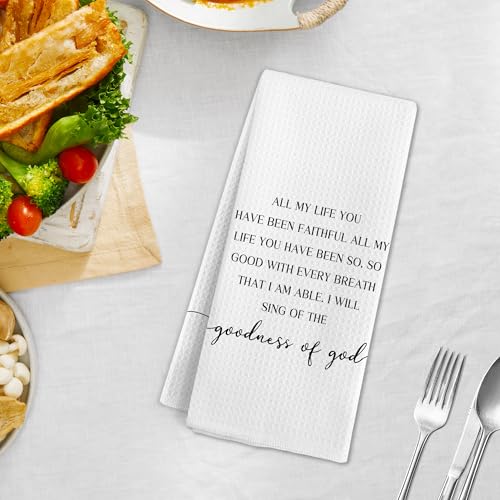 Christian Religious Hand Towels, All My Life You Have Been Faithful Kitchen Towels, Christian Bible Verse Hand Dish Tea Towel for Kitchen Bathroom Decor, Easter Bathroom Decor, 16x24 in - color: Religious