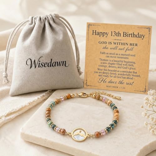 Gold Mustard Seed Bracelet for Teen Girls and Women, Faith Can Move Mountains Christian Jewelry, Inspirational Religious Gift for Her - color: 13th