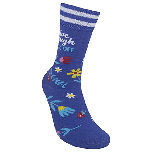 FUNATIC Socks with Funny and Profane Sayings, Sarcastic Gift for Men Women - color: Live, Laugh, F Off
