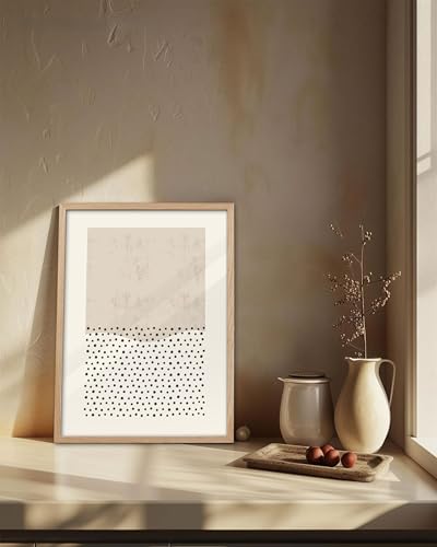 KensTro 16x20 Oak Framed Beige Christian Abstract Wall Art - color: Christian Abstract Biblical Theme-Framed, size: 20"L x 16"W