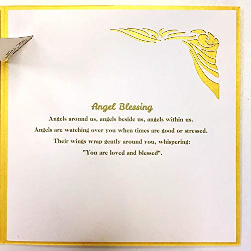 Dekali Designs Guardian Angel Pop Up Card - 3D Get Well Card, Funeral, Bereavement, Memorial, Christmas With Angel Blessing/Quote
