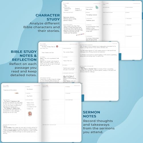 Clever Fox Bible Study Journal, Guide, Supplies for Women 7x10 Aquamarine - color: Aquamarine, size: Smaller than A4 (7" x 10")