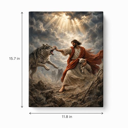Montserrat Abbey Jesus Good Shepherd Canvas Wall Art, 11.8 x 15.7 Inch