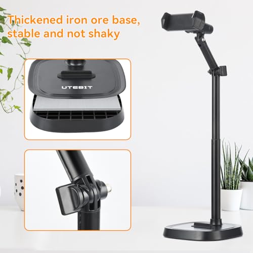 UTEBIT Phone Stand for Desk, 11.8''-17.7'' Adjustable Tablet Phone Holder