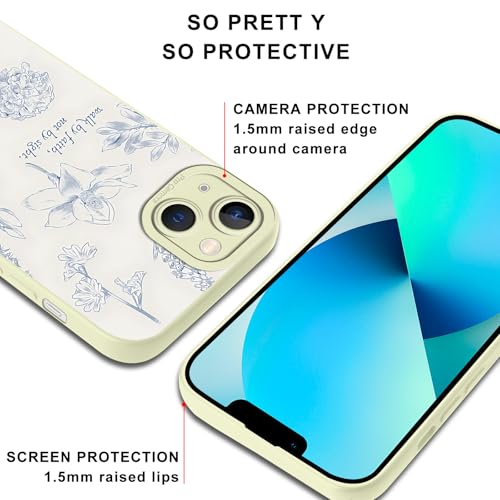 2 Pack Christian Jesus Bible Verses Flower Phone Case for iPhone 13 mini Case Floral Pattern Shockproof Soft Protective for Women Men Phone Cover Funda for iPhone 13 mini 5.4 Inch - color: Aesthetics, size: for iPhone 13 mini