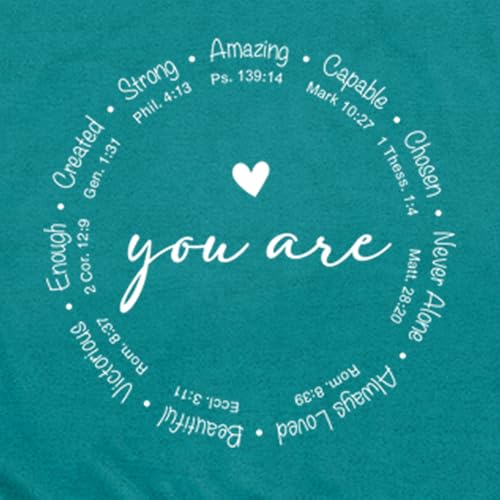 Christian Shirts for Women Jesus Faith Shirt You are Inspiration Tee - color: Cyan, size: XX-Large