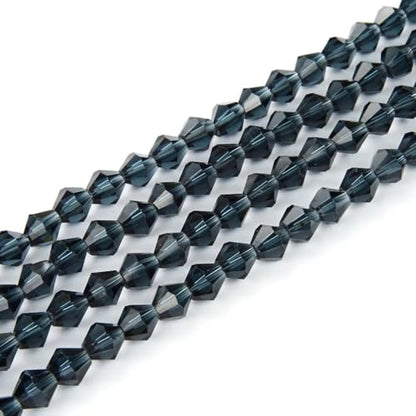 250pcs Czech 6mm (0.24 Inch) Faceted Bicone Crystal Glass Loose Beads Spacer Bulk Dark Sapphire Blue for DIY Craft Jewelry Making CCB620 - color: Dark Sapphire Blue, size: 6mm - 250pcs