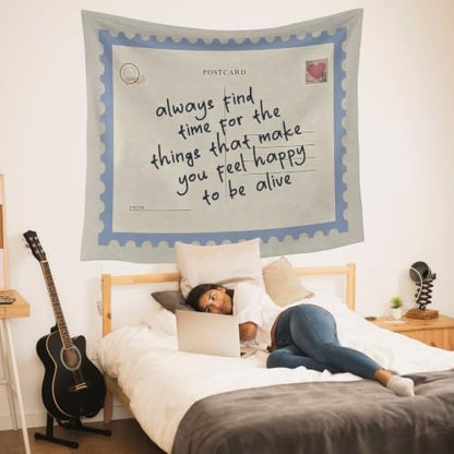 HUGANE Postcard Inspirational Tapestry Wall Decor 50x60 Inch - color: colour-02