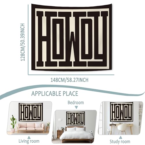 KAIOUS Western Howdy Wall Hanging Tapestry, 50x58 - color: Howdy, size: 58"L x 50"W