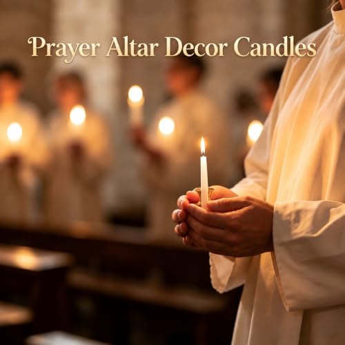 100 Pcs White Small Taper Candles Unscented Bulk Christmas Advent Church Candles for Prayer,Church, Wedding, Candlelight Dinner & Religious Ceremony 5" H X 1/2" D