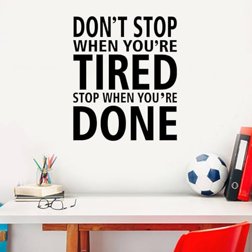SEATUNE Inspirational Wall Decals for Gym: Motivational Quotes Removable Wall Stickers for Office - Fitness Enthusiasts Entrepreneurs Vinyl - color: Don't Stop When You're Tired, size: Small