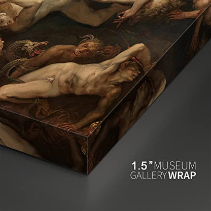 artprints1stop Canvas Print Wall Art - Archangel Michael and the Rebel Angels by Giuseppe Cesari - 12x18 inches - color: Archangel Michael and the Rebel Angels, size: 18"L x 12"W