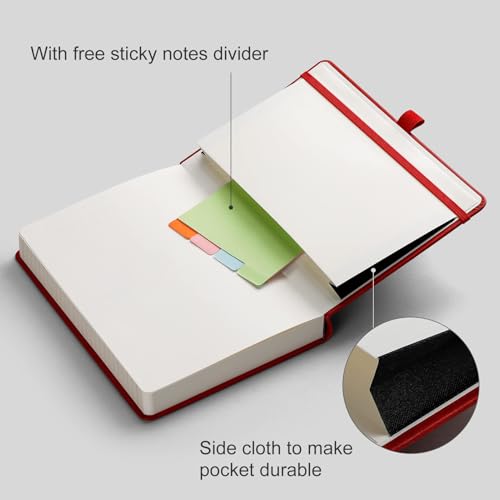 AHGXG Lined Journal Notebook, 320 Numbered Pages, A5 (5.75'' X 8.38'') - color: Red, size: A5