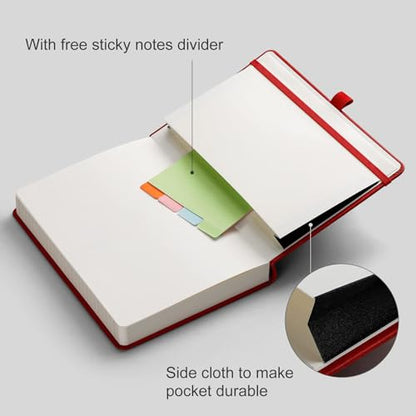 AHGXG Lined Journal Notebook, 320 Numbered Pages, A5 (5.75'' X 8.38'') - color: Red, size: A5