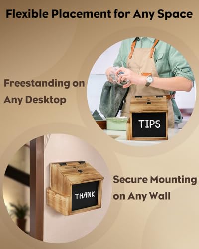 Uniclife Suggestion Box with Slot and Lock, Wood Donation Box - color: 7.7" L x 6.7" W x 7.9" H