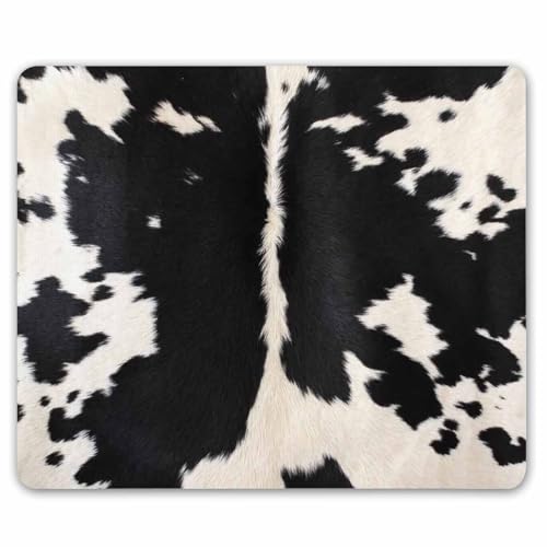 SSOIU Cowhide Print Mouse Pad, Black & White Cow Spots Pattern Printed Mousepad Customized Rectangle Non-Slip Rubber Mouse pad Gaming Mouse Pads 9.5 X 7.9 Inch (240mmX200mmX3mm) - color: SS16