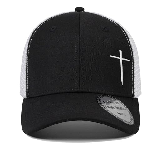 Christian Hats for Men Women,Jesus Cross Hat Christian Religious Gifts for Birthday/Christmas - color: 34.black-03