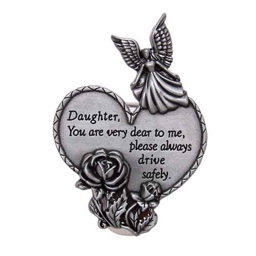 Daughter Drive Safely Visor Clip, Heart and Angel Design,1-7/8 Inches