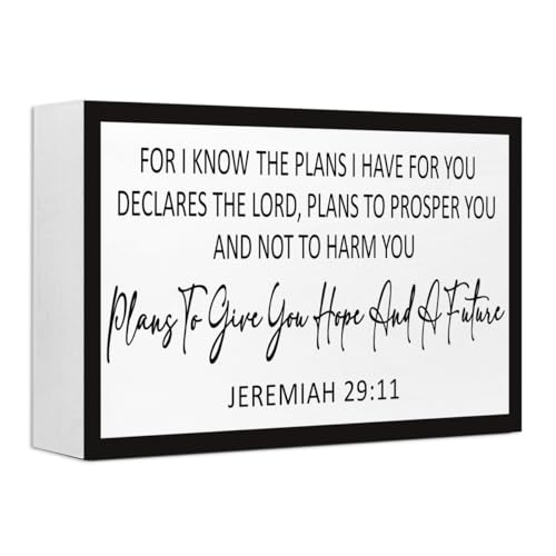 Jeremiah 29:11Wood Sign,For I Know the Plans I Have for You Bible Verses Wood Box Signs,Christian Scripture Plaques for Home Decor - style: Jeremiah 29:11