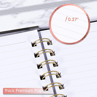 Frasukis Ruled Notebook/Journal - Spiral Notebook, 8.5" X 6.4" - color: black white