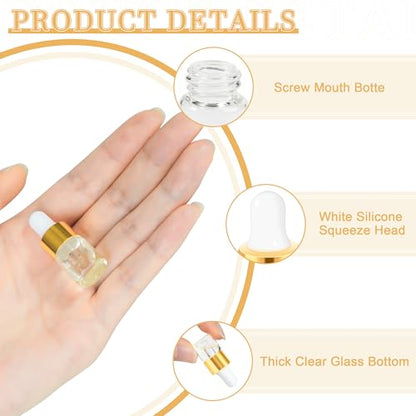 Mini Glass Dropper Bottle for Essential Oil,2ml 10pcs - style: 2ml