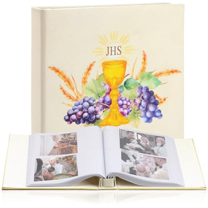 200 Pcs First Communion Photo Album Holds 4 x 6 Inch, Bread of Life - style: Bread of Life