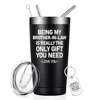 Fufandi Brother in Law Gifts - Christmas Gifts for Brother in Law - Birthday Fathers Day Gift for Brother in Laws - Tumbler Cup - color: Brother in law-Black