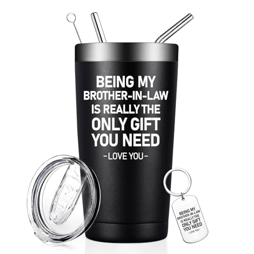 Fufandi Brother in Law Gifts - Christmas Gifts for Brother in Law - Birthday Fathers Day Gift for Brother in Laws - Tumbler Cup - color: Brother in law-Black